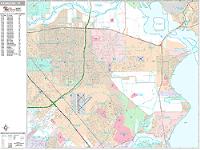 Pasadena Wall Map Zip Code