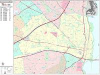 Alexandria Wall Map Zip Code
