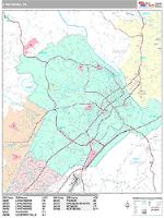 Lynchburg Wall Map Zip Code