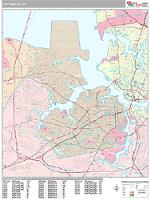 Portsmouth Wall Map Zip Code