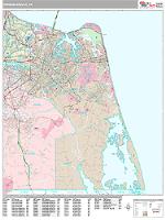 Virginia Beach Wall Map Zip Code