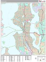 Seattle Wall Map Zip Code