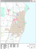 Racine Wall Map