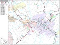 Charleston Wall Map Zip Code
