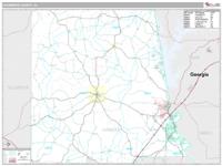 Chambers County, AL Wall Map Zip Code