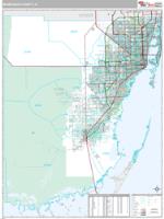 Miami-Dade County, FL Wall Map Zip Code