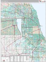 Cook County, IL Wall Map Zip Code
