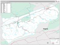 Harlan County, KY Wall Map Zip Code