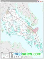 St. Mary's County, MD Wall Map Zip Code