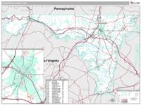 Washington County, MD Wall Map Zip Code