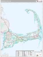 Barnstable County, MA Wall Map Zip Code