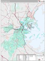 Suffolk County, MA Wall Map Zip Code