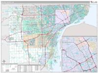 Wayne County, MI Wall Map Zip Code