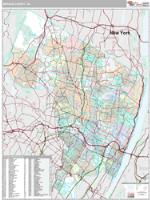 Bergen County, NJ Wall Map Zip Code
