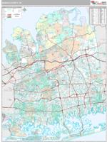 Nassau County, NY Wall Map Zip Code