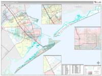 Galveston County, TX Wall Map Zip Code