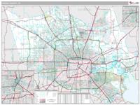 Harris County, TX Wall Map Zip Code