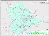 Lynchburg City County, VA Wall Map Zip Code
