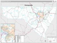 Monongalia County, WV Wall Map Zip Code