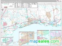 Biloxi-Gulfport-Pascagoula Metro Area Wall Map