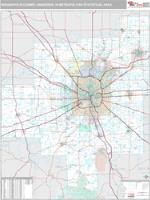 Indianapolis-Carmel-Anderson Metro Area Wall Map