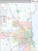 Milwaukee-Waukesha-West Allis Metro Area Wall Map