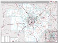 San Antonio-New Braunfels Metro Area Wall Map