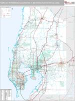 Tampa-St Petersburg-Clearwater Metro Area Wall Map