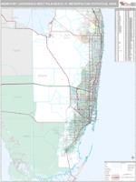 Miami-Fort Lauderdale-West Palm Beach Metro Area Wall Map