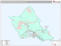 Urban Honolulu Metro Area Wall Map