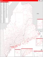 Maine  Wall Map Zip Code