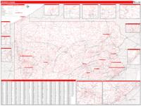 Pennsylvania  Wall Map Zip Code