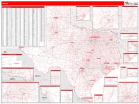 Texas  Wall Map Zip Code