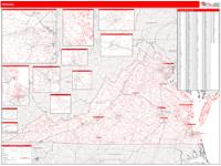Virginia  Wall Map Zip Code