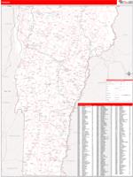 Vermont  Wall Map Zip Code