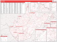 West Virginia  Wall Map Zip Code