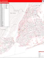 New York 5 Boroughs Wall Map