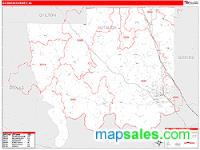 Autauga County, AL Wall Map Zip Code