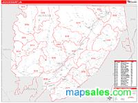 Jackson County, AL Wall Map Zip Code