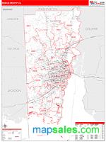 Mobile County, AL Wall Map