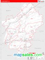 St. Clair County, AL Wall Map Zip Code