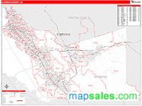 Alameda County, CA Wall Map Zip Code