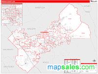Fresno County, CA Wall Map Zip Code
