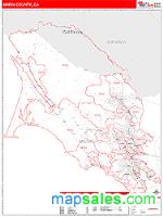Marin County, CA Wall Map Zip Code