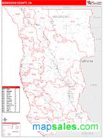 Mendocino County, CA Wall Map