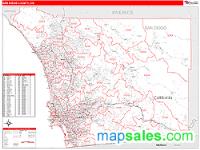 San Diego County, CA Wall Map Zip Code