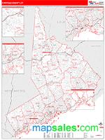 Fairfield County, CT Wall Map Zip Code