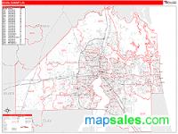 Duval County, FL Wall Map Zip Code