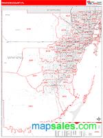 Miami-Dade County, FL Wall Map Zip Code