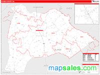 Burke County, GA Wall Map Zip Code